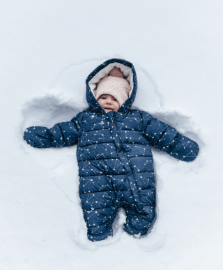 Toddler in snow
